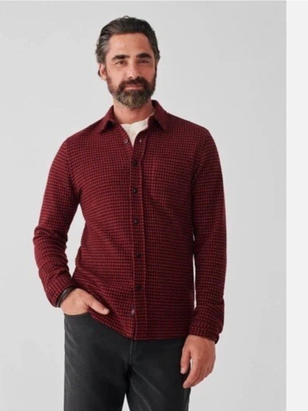 FAHERTY Men's Legend Sweater Button Flannel Check Shirt size large